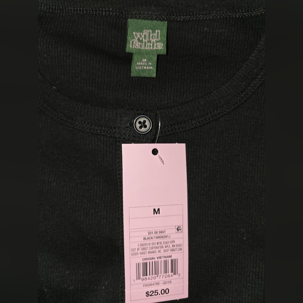 Womens Wild Fable Black Button-Front Mini Dress, Medium, NWT!!! - Picture 3 of 3